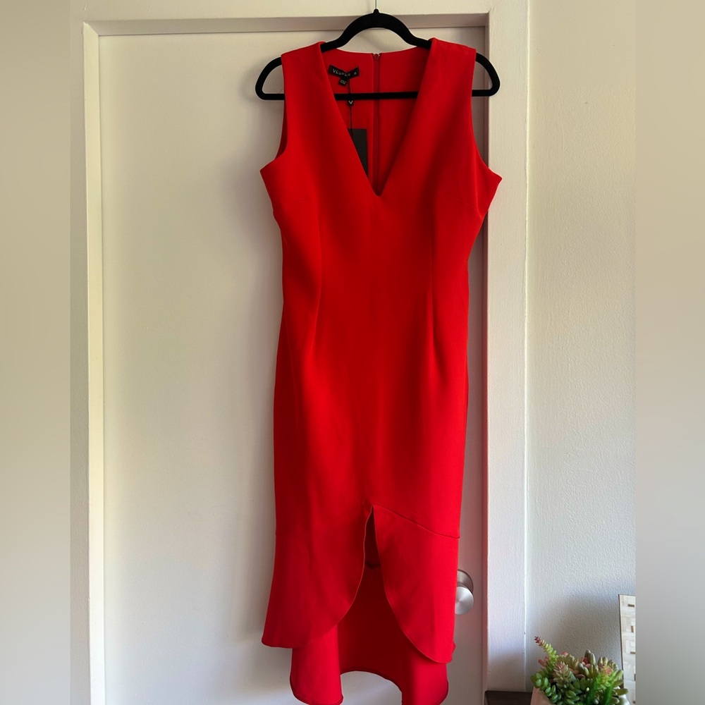 NWT Vesper red midi dress